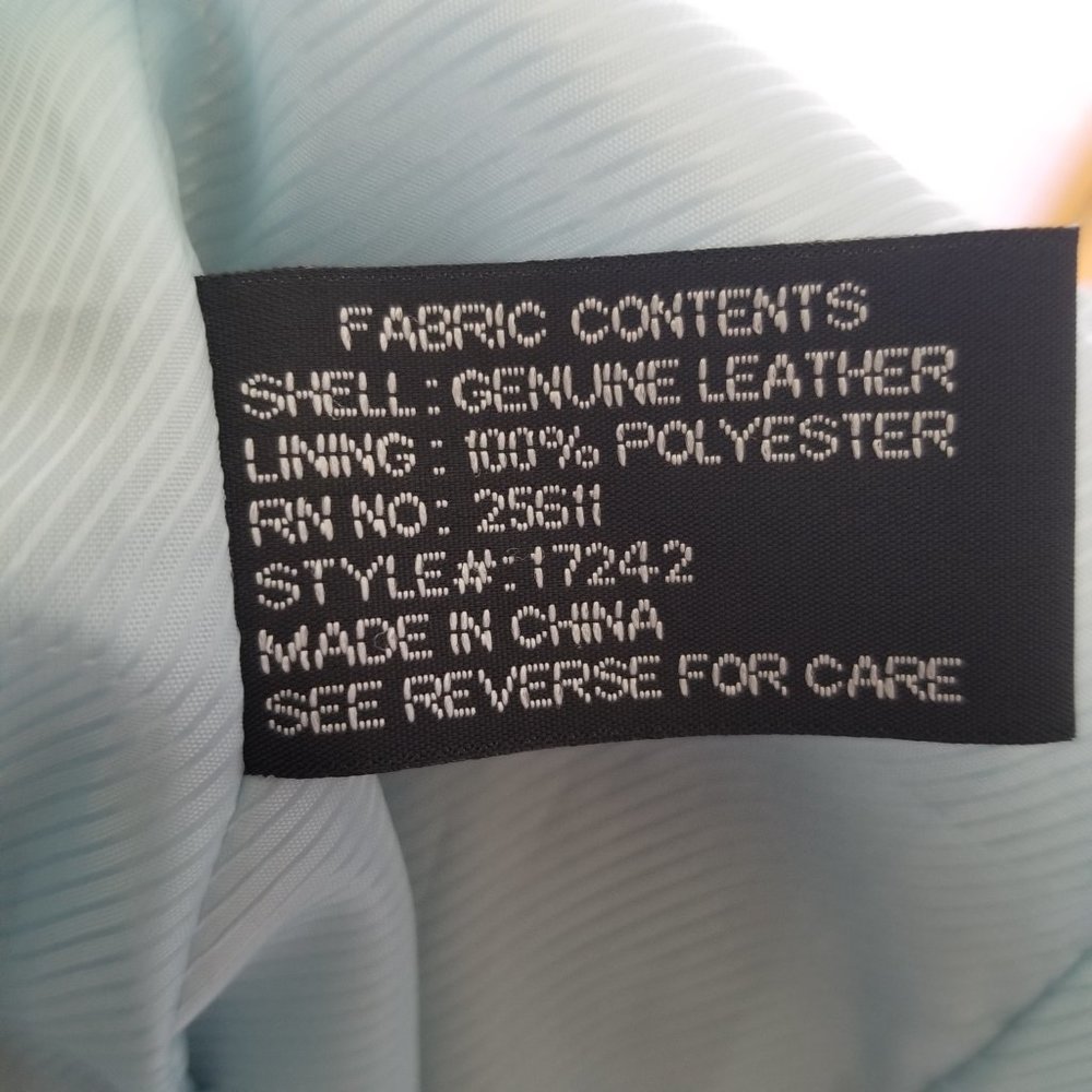Light Blue Leather Zip Front Blazer Jacket - Picture 10 of 10